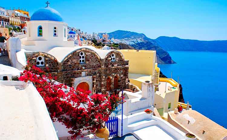 Santorini-Grécia Lugares para ir no Dia dos Namorados